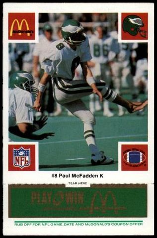 1986 McDonald's Eagles 8 Paul McFadden